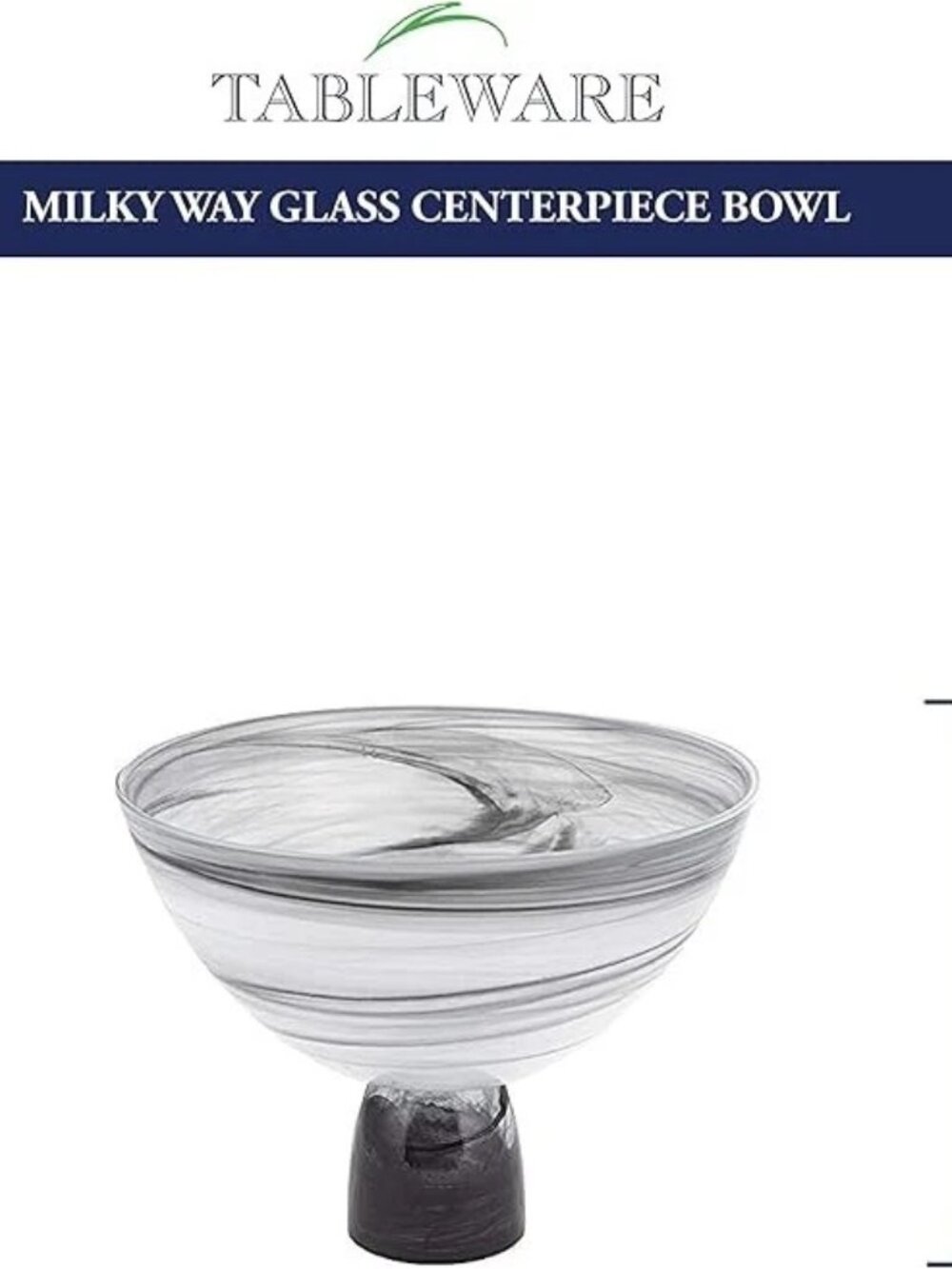 Badash Milky Way Handmade Alabaster Glass Centerpiece  Bowl 10” x 7"